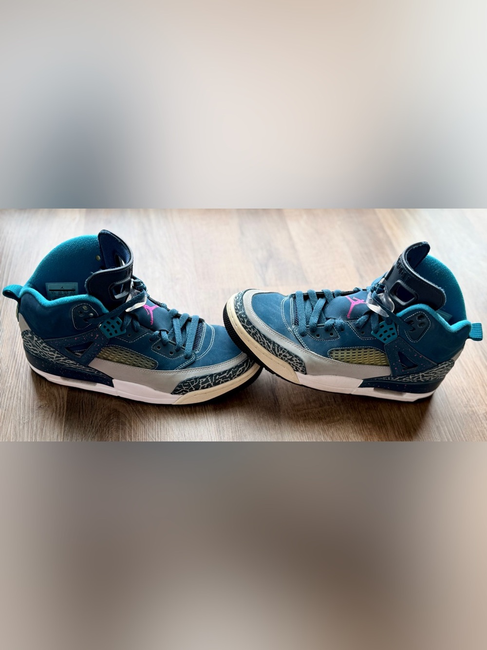 NIKE JORDAN | Spizike Space Blue | Elephant Print High Tops | Retro Shoes